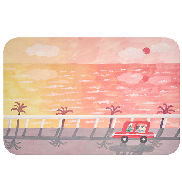 【海岸線的兜風】軟式珪藻土吸水地墊
